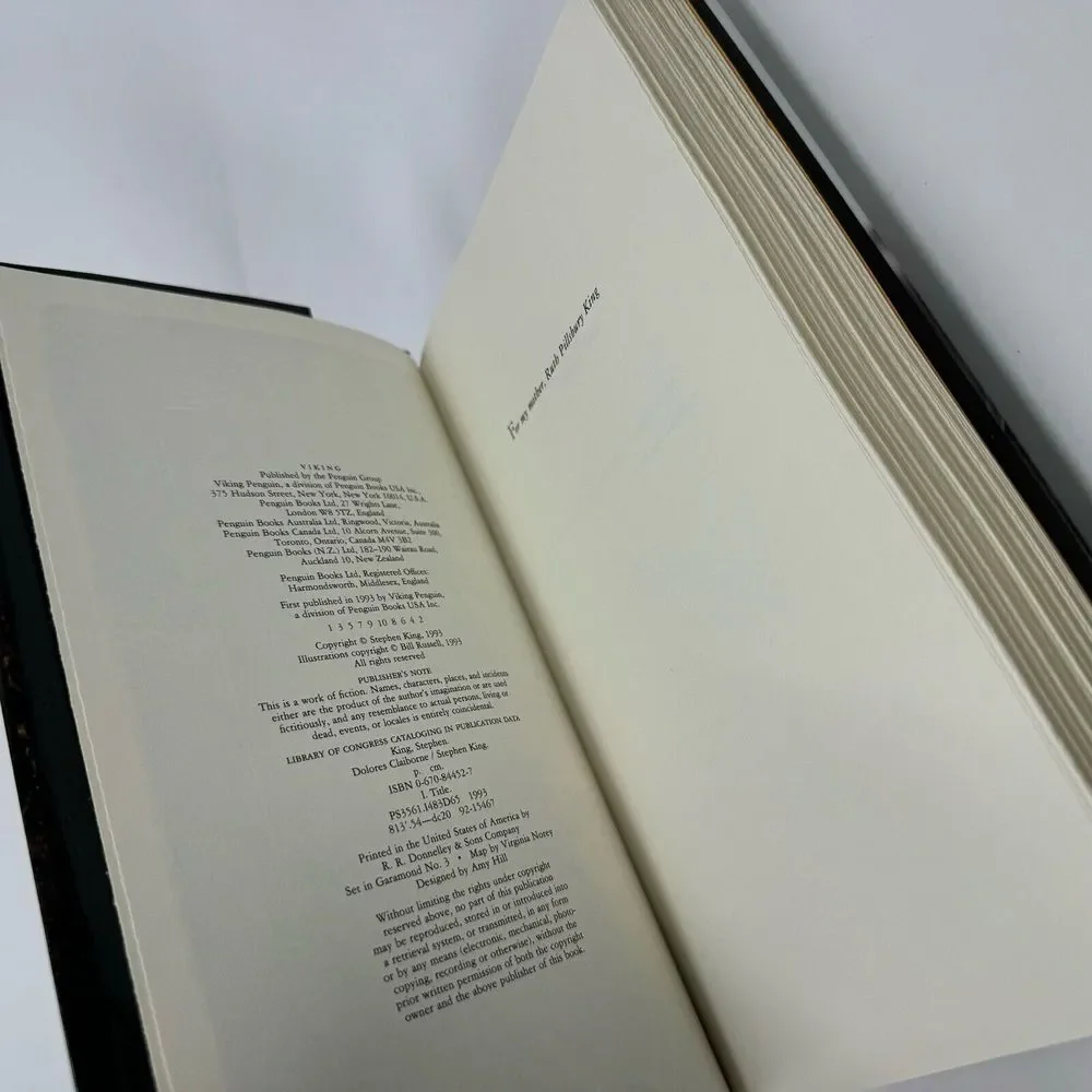 Dolores Claiborne Stephen King True First Edition‎ Printing $23.50 Viking 1993